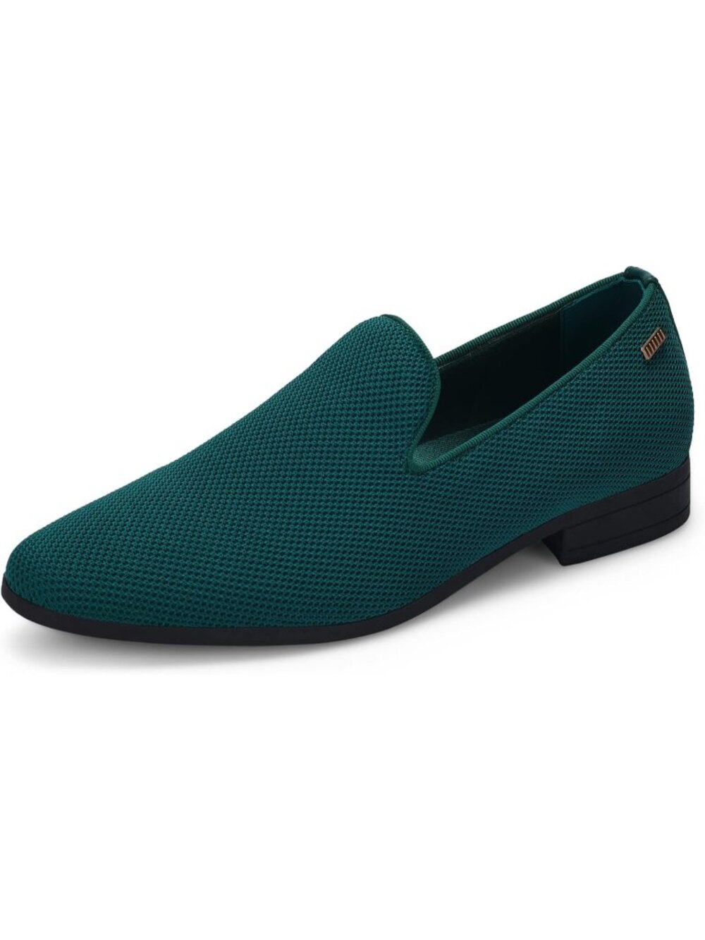 Men's Peafowl Green Round Toe Tuxedo Slip On Comfortable Elegant Dress Loafers